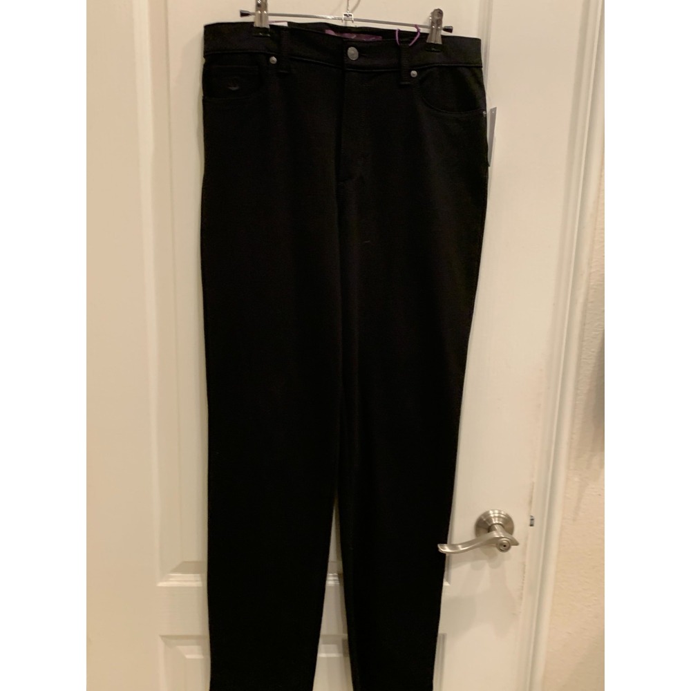 Gloria‎ Vanderbilt Amanda Ponte Size 8 Ave Tapered Leg Black Classic Rise Pants